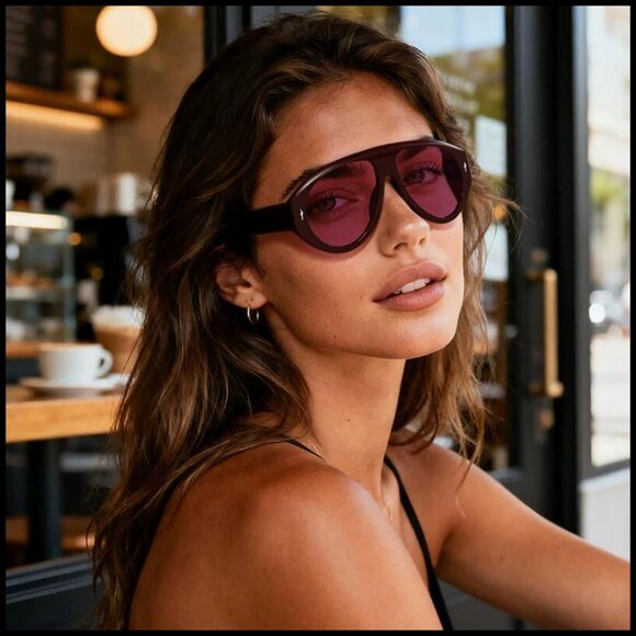 Plastic Aviator Sunglasses with UV400 Protection for Outdoor Activities main image 4